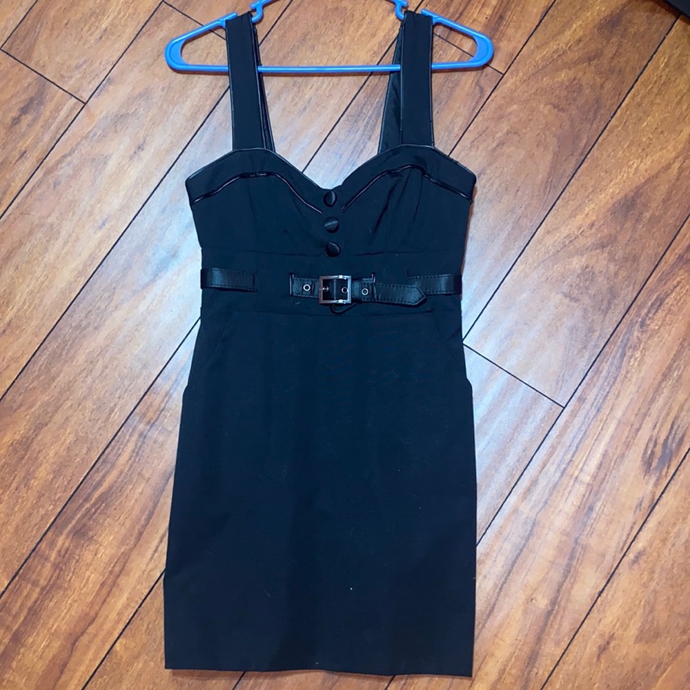 Bebe Belted Black Dress